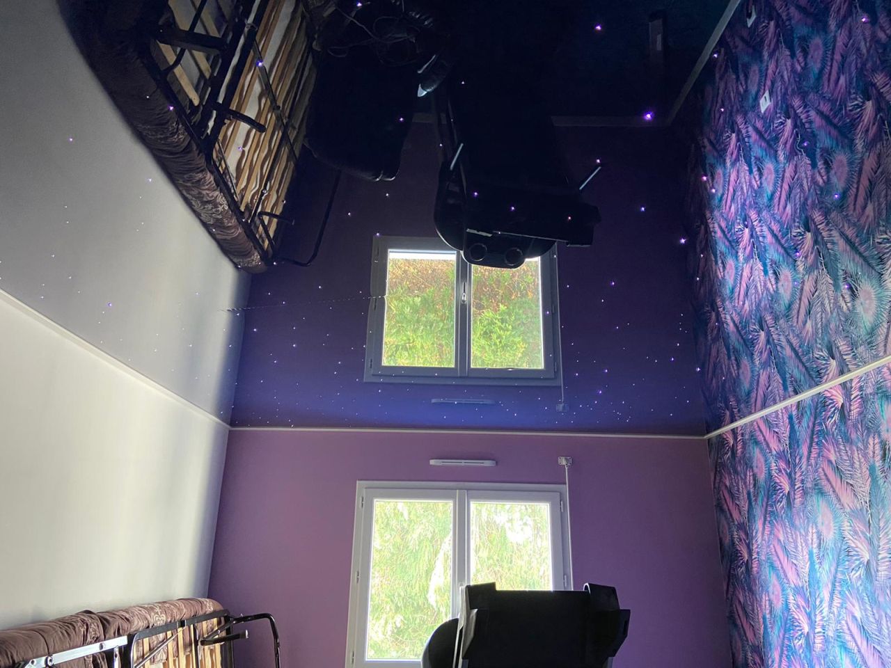 Stretch ceiling with pearl finish, Ceiling designs for dining rooms, Stretch ceiling with