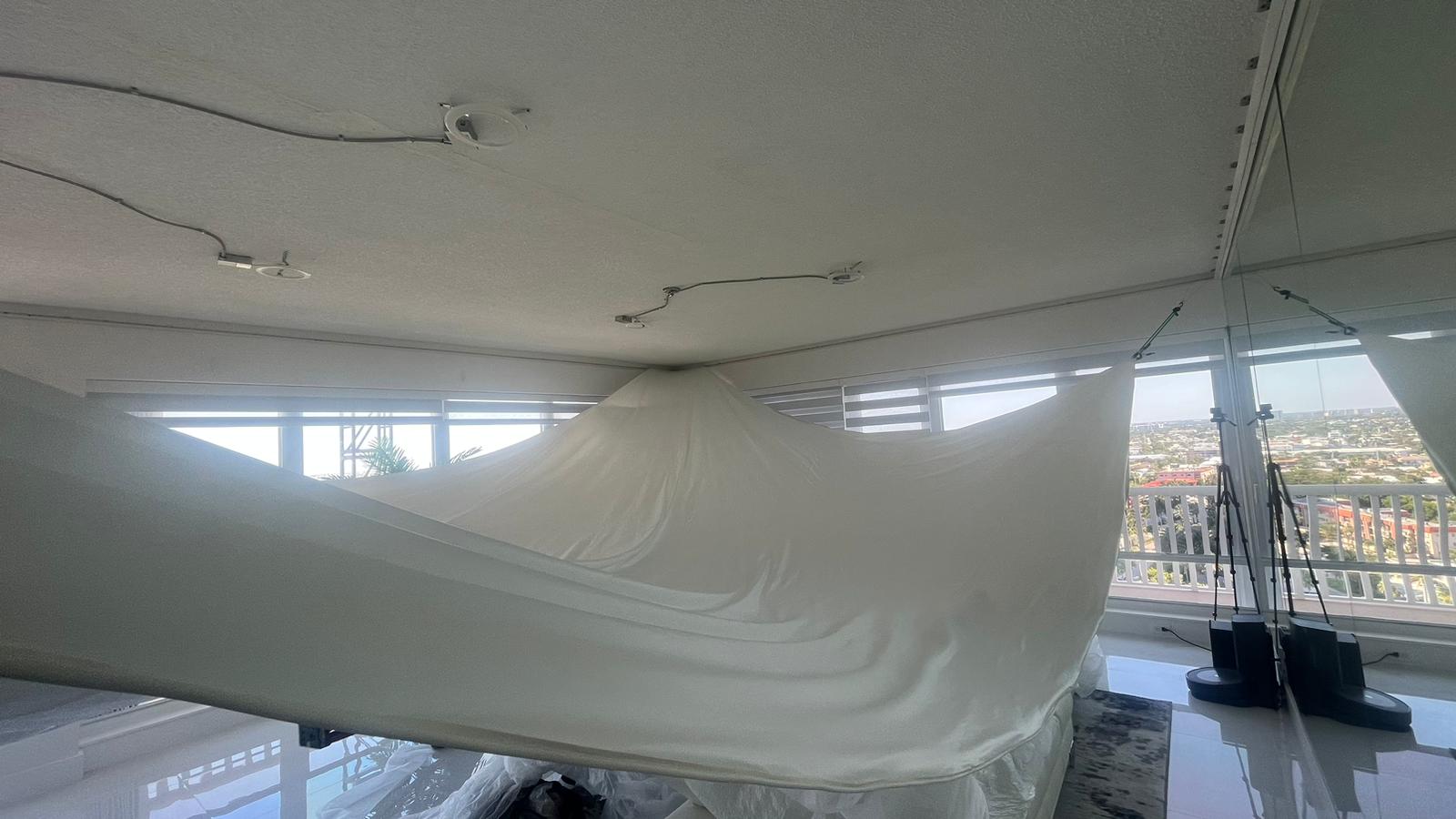 stretch ceiling materials, Stretch ceilings for hotels Miami, Commercial popcorn ceiling